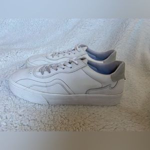 Bershka Mens Lace Up Trainers Sneakers White Leather Casual Zara EU 42 US Sz 10